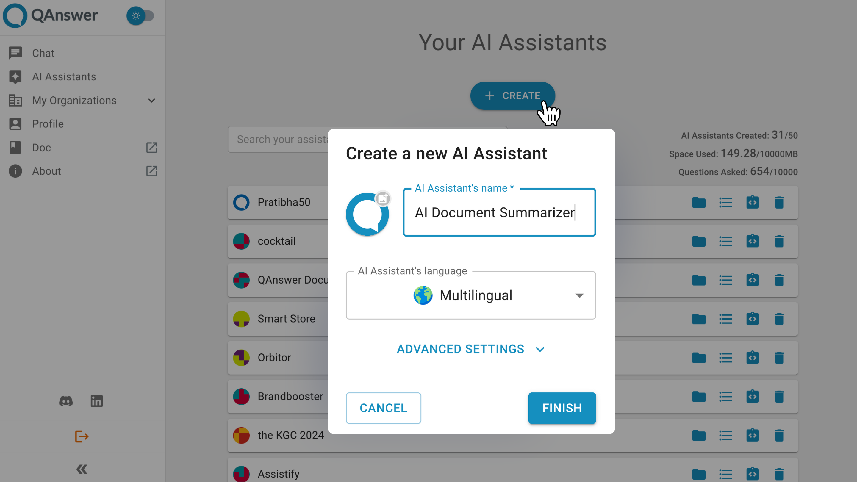 Create and Name your AI assistant